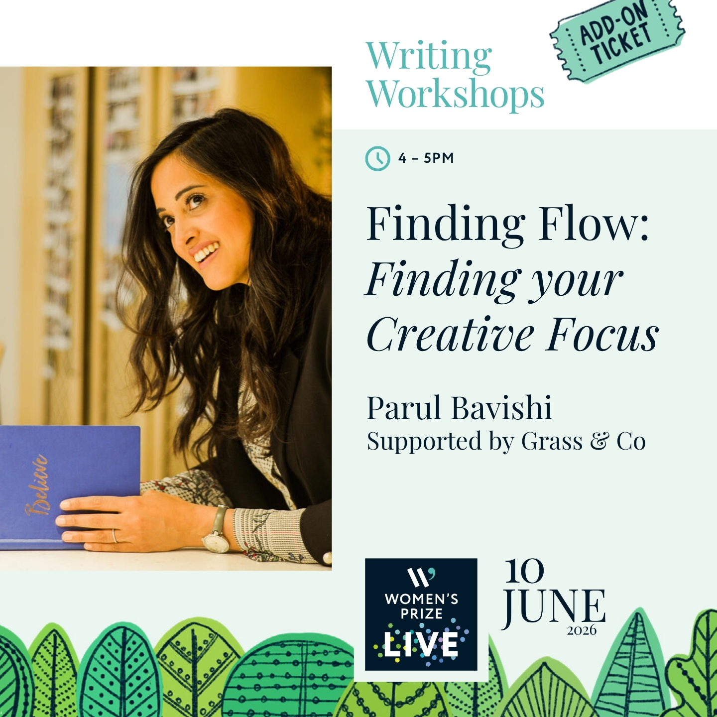 Workshop 3:  Finding Flow: Finding your Creative Focus (Grass & Co)